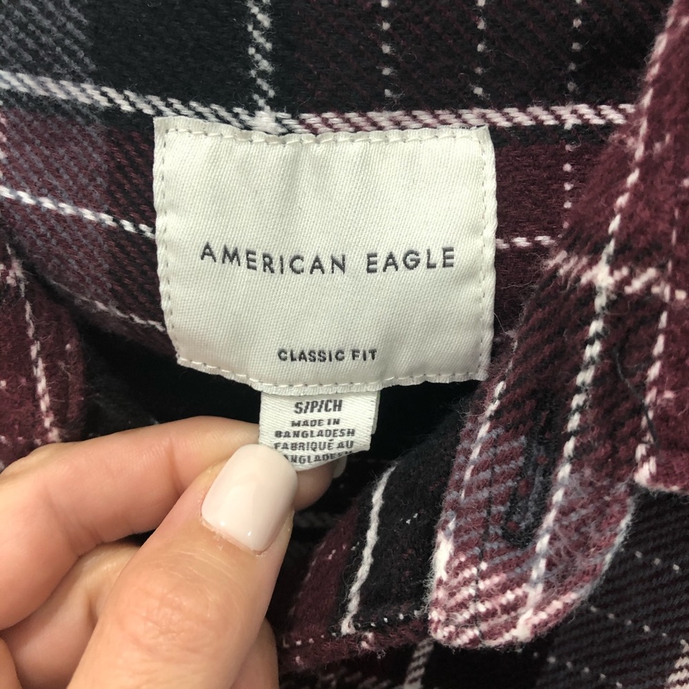 American Eagle Outfitters Mens Classic Fit Flannel Plaid Button Down Shirt - Picture 3 of 5
